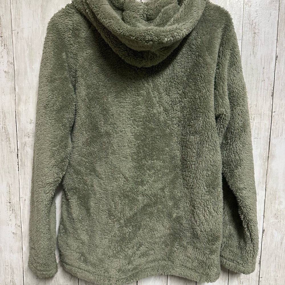 PINK Victoria's Secret Sage  Teddy Sherpa Half Zip Hoodie Size M - Picture 2 of 5